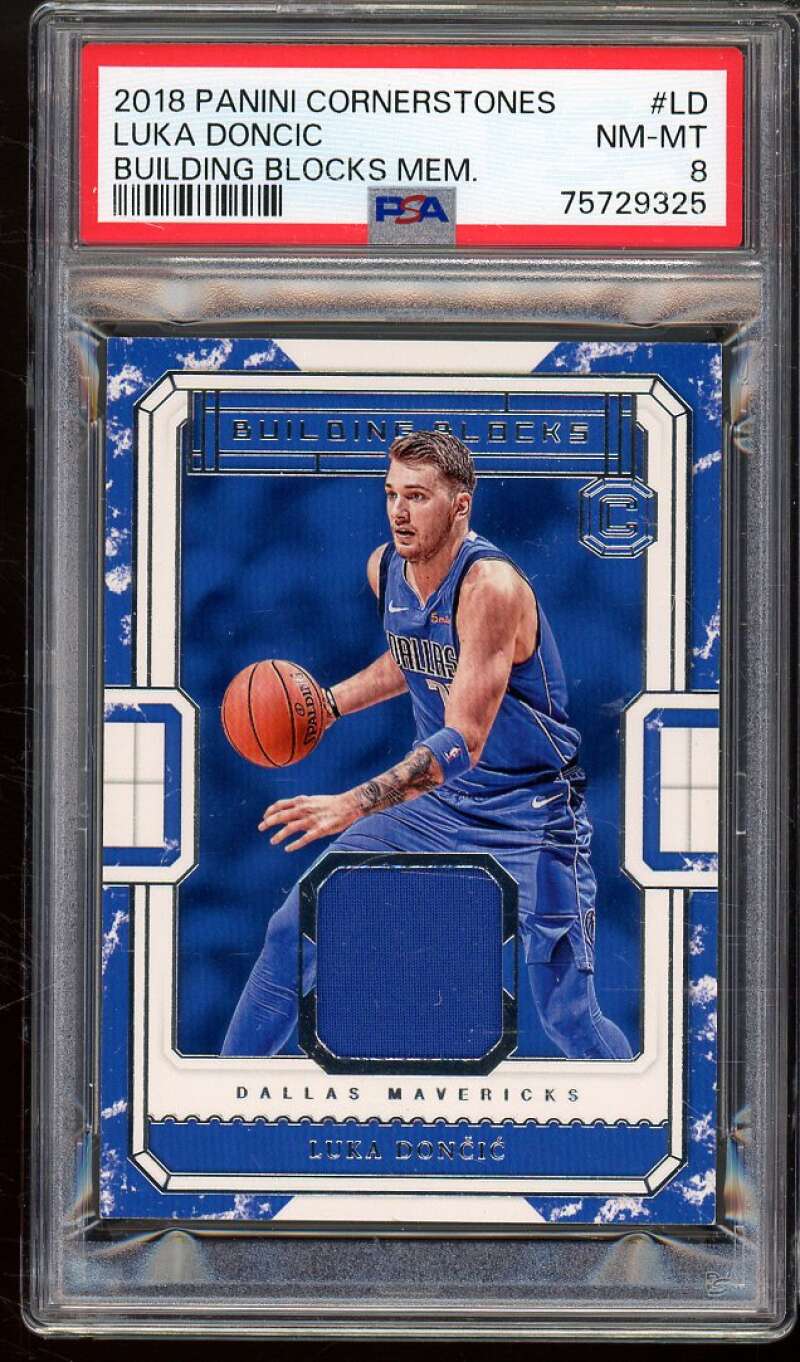 Luka Doncic Rookie Card 2018-19 Panini Cornerstones Building Blocks #ld PSA 8 Image 1