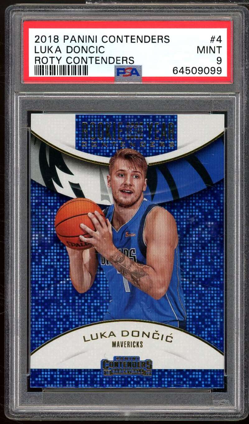 Luka Doncic Rookie Card 2018-19 Panini Contenders ROY Contenders #4 PSA 9 Image 1
