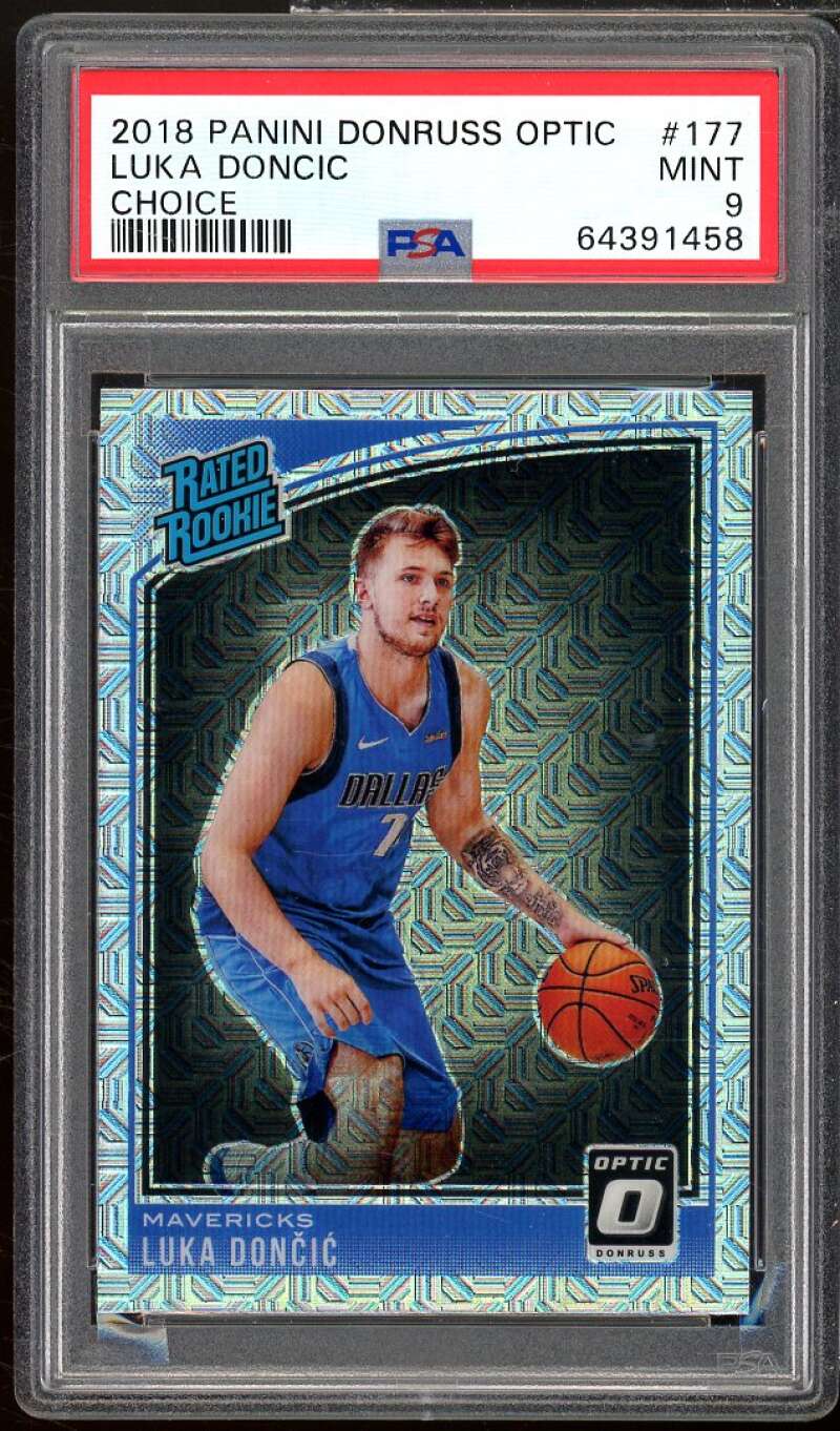 Luka Doncic Rookie Card 2018-19 Panini Donruss Optic Choice #177 PSA 9 Image 1