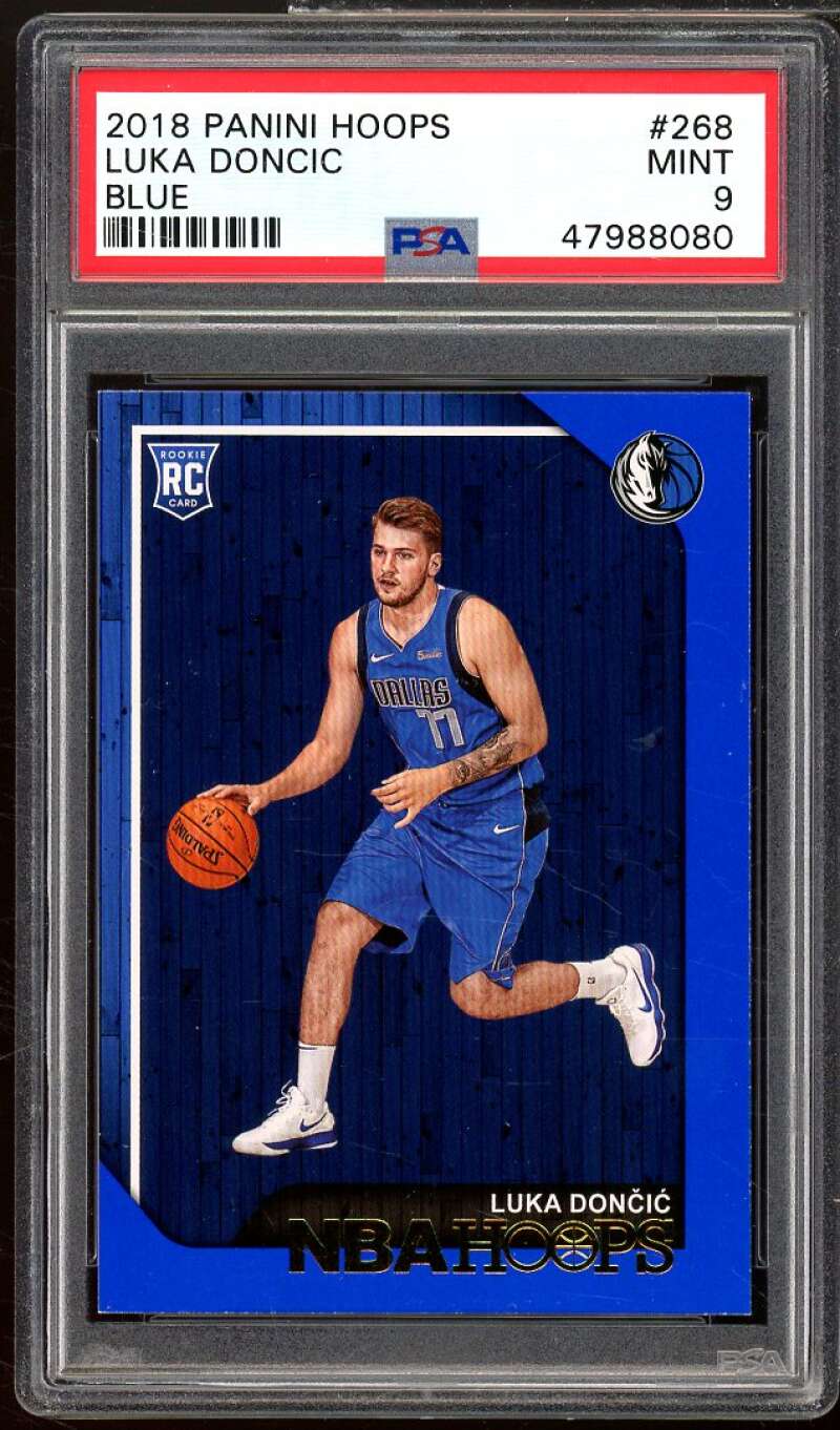 Luka Doncic Rookie Card 2018-19 Panini Hoops Blue #268 PSA 9 Image 1