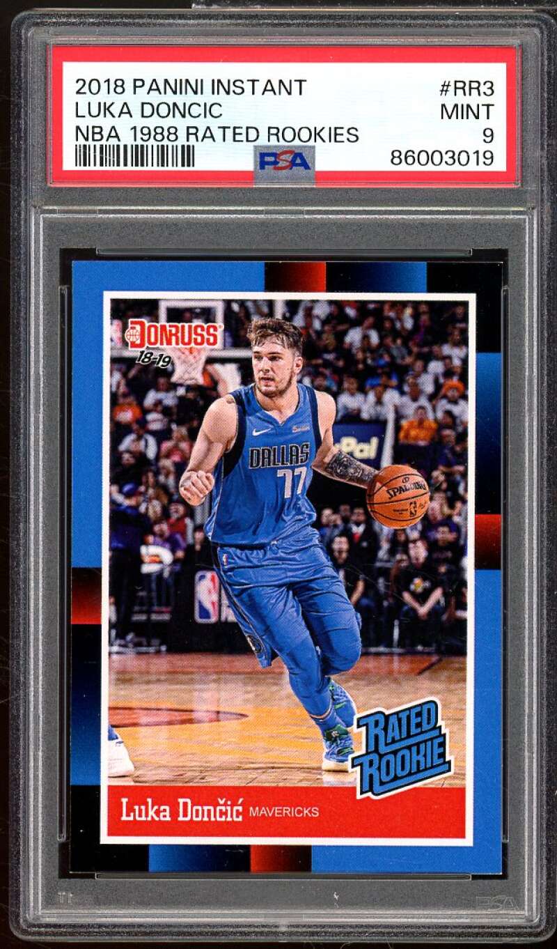 Luka Doncic Rookie Card 2018-19 Panini Instant NBA 1988 Rated Rookies #rr3 PSA 9 Image 1