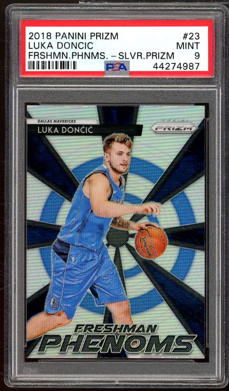 Luka Doncic Rookie 2018-19 Panini Prizm Freshman Phenoms Silver Prizm #23 PSA 9 Image 1