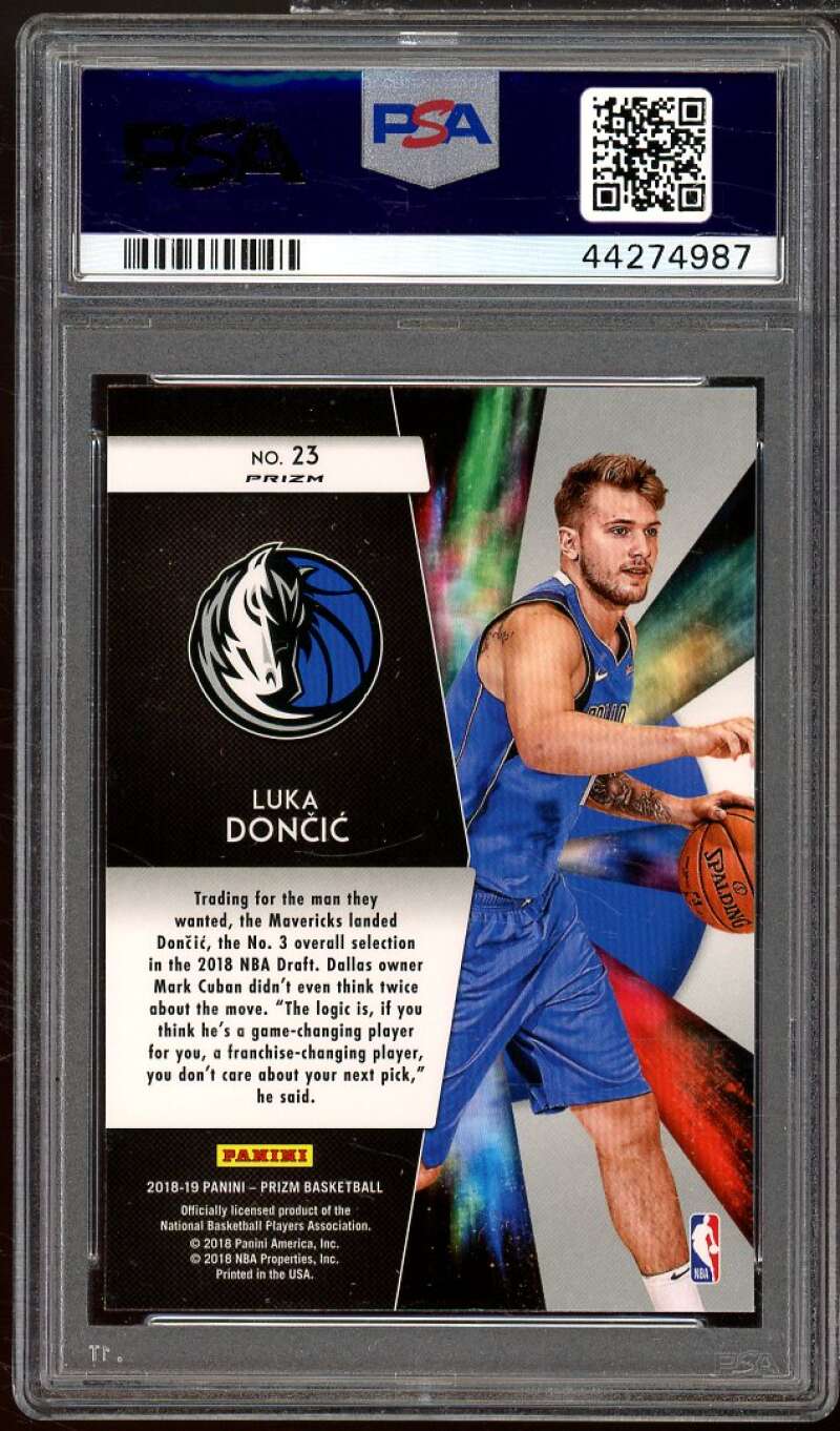 Luka Doncic Rookie 2018-19 Panini Prizm Freshman Phenoms Silver Prizm #23 PSA 9 Image 2