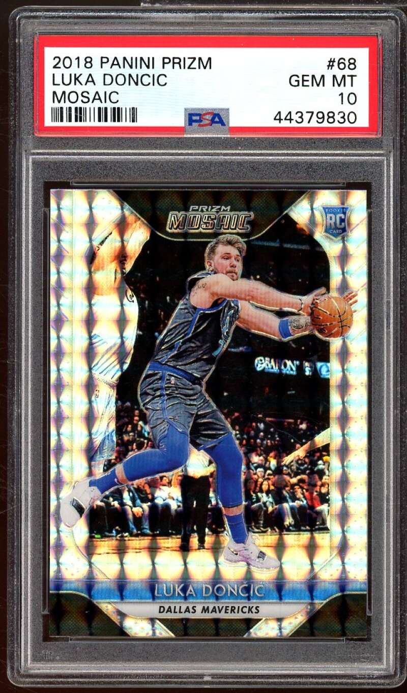 Luka Doncic Rookie Card 2018-19 Panini Prizm Mosaic #68 PSA 10 Image 1