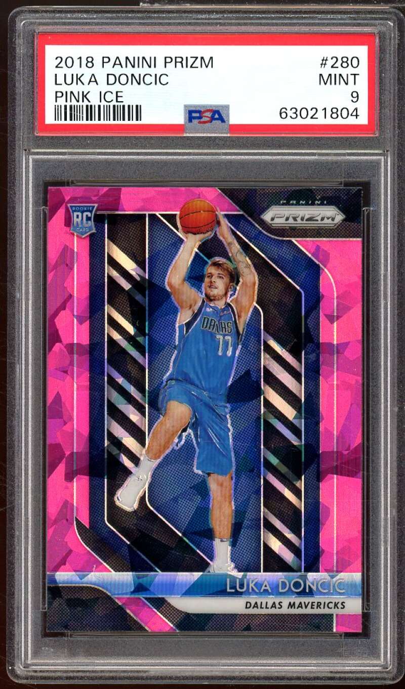 Luka Doncic Rookie Card 2018-19 Panini Prizm Pink Ice #280 PSA 9 Image 1