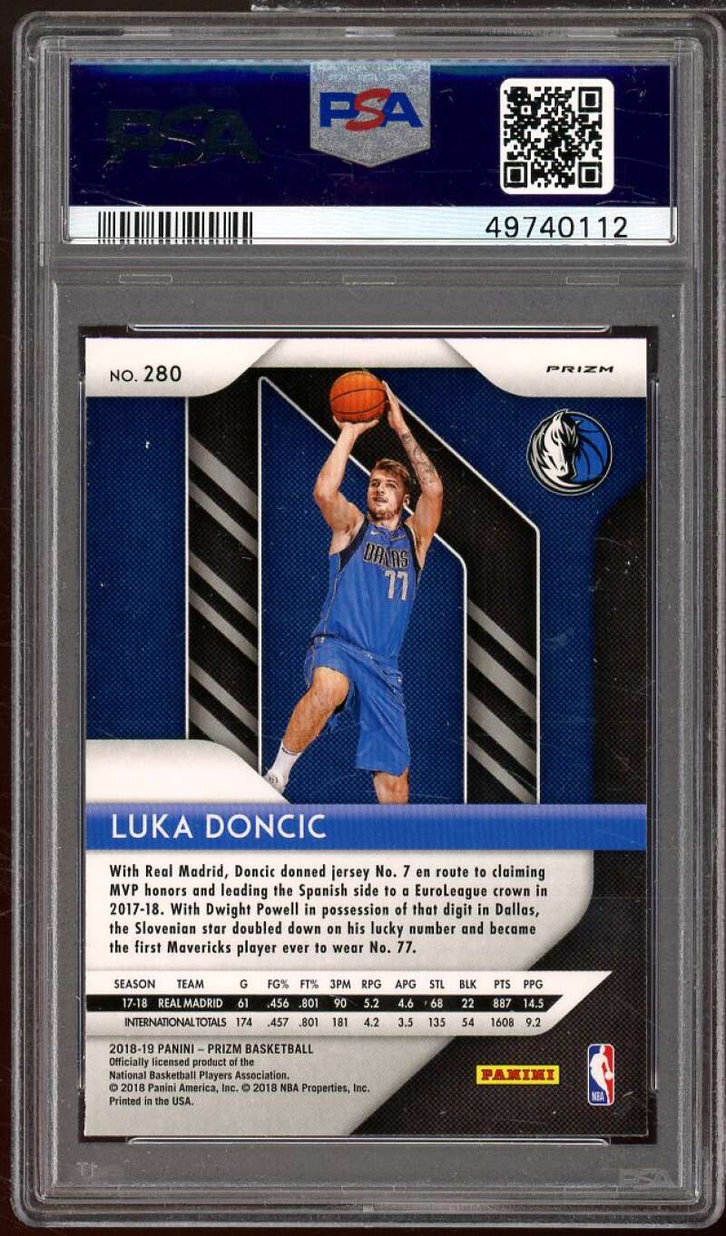 Luka Doncic Rookie Card 2018-19 Panini Prizm Red Ice #280 PSA 9 Image 2