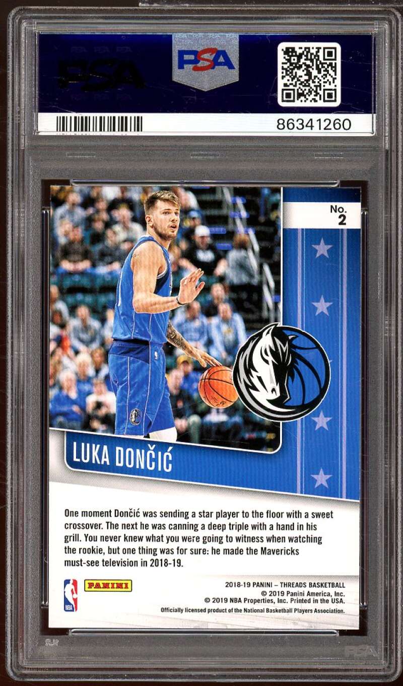 Luka Doncic Rookie Card 2018-19 Panini Threads Floor Generals Dazzle #2 PSA 10 Image 2