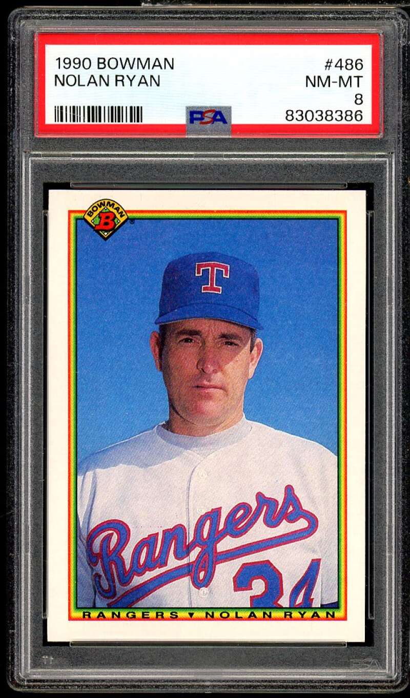 Nolan Ryan Card 1990 Bowman #486 PSA 8 Image 1