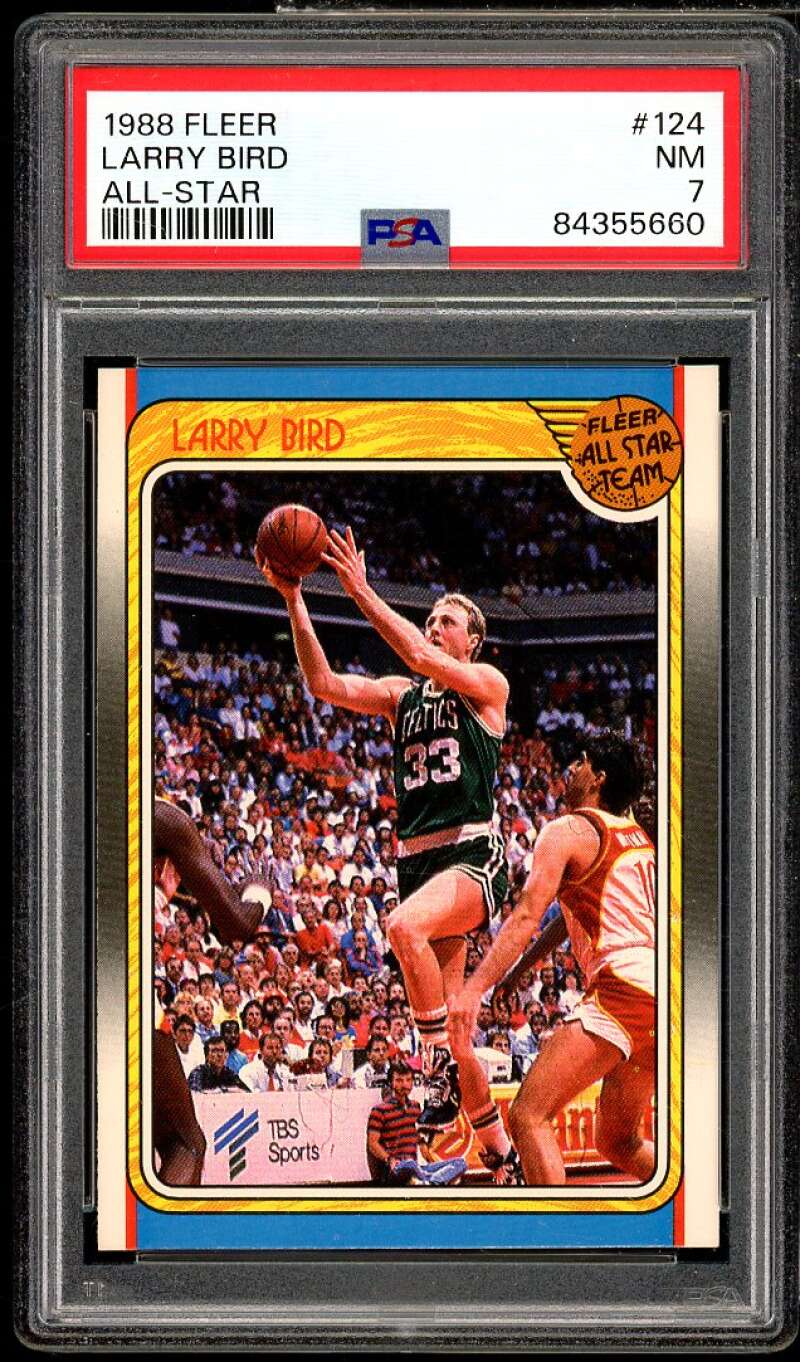 Larry Bird Card 1988-89 Fleer All-Star #124 PSA 7 Image 1