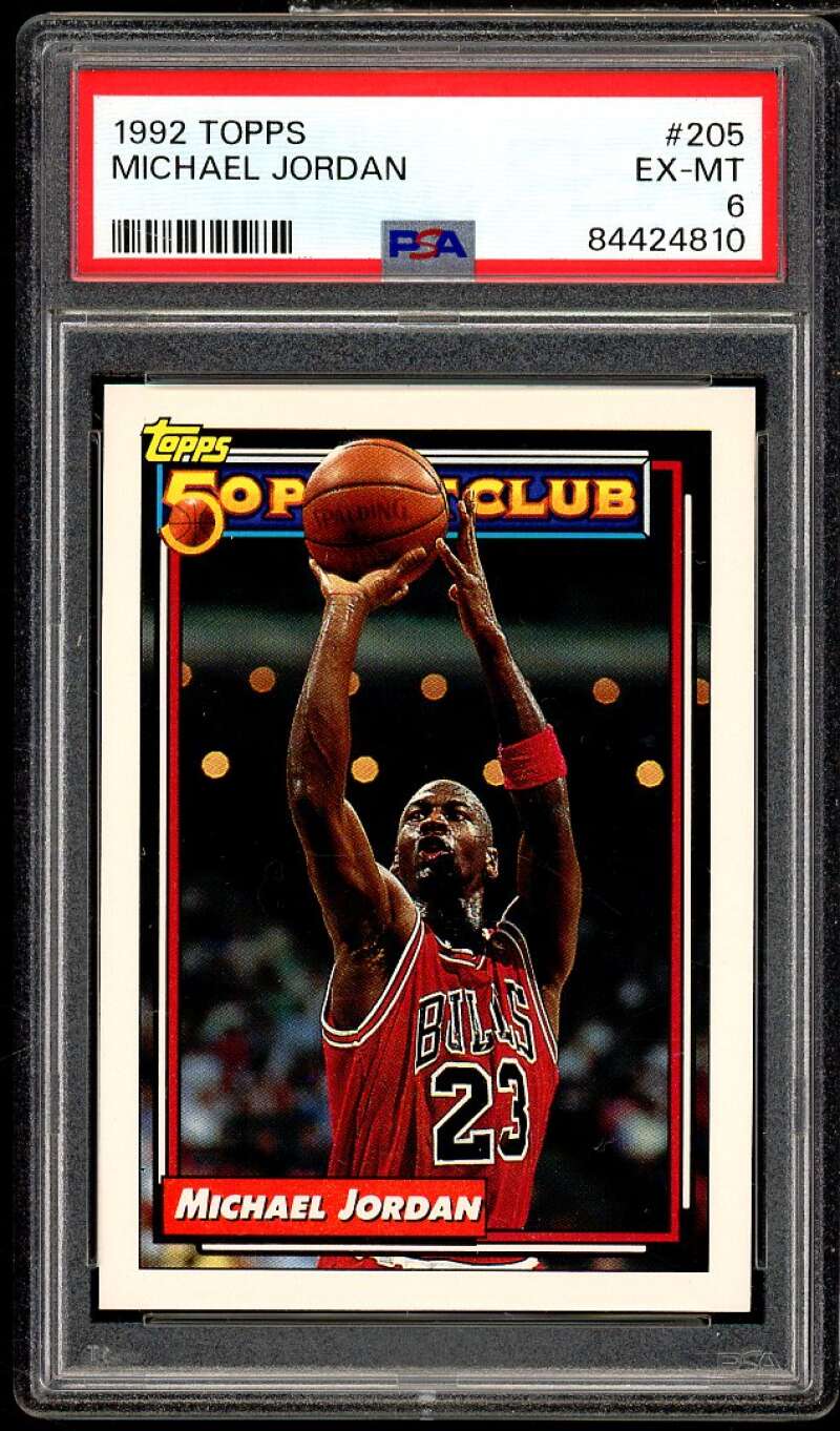 Michael Jordan Card 1992-93 Topps #205 PSA 6 Image 1