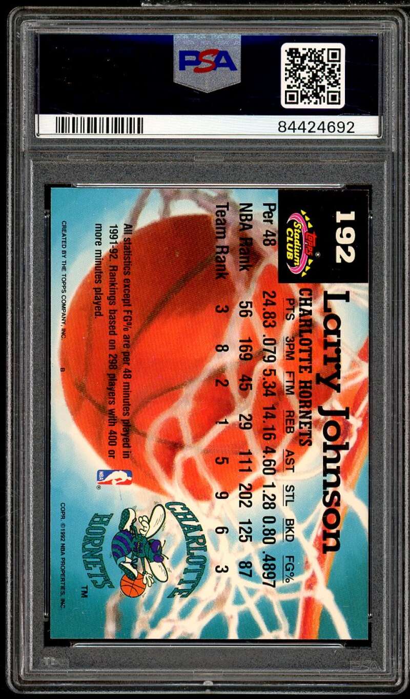 Larry Johnson Card 1992-93 Stadium Club Members Only #192 PSA 7 Image 2