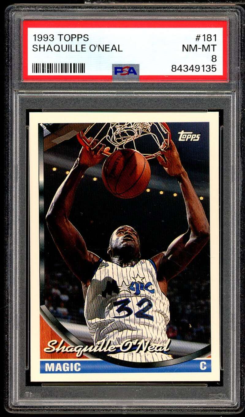 Shaquille O'Neal Card 1993-94 Topps #181 PSA 8 Image 1