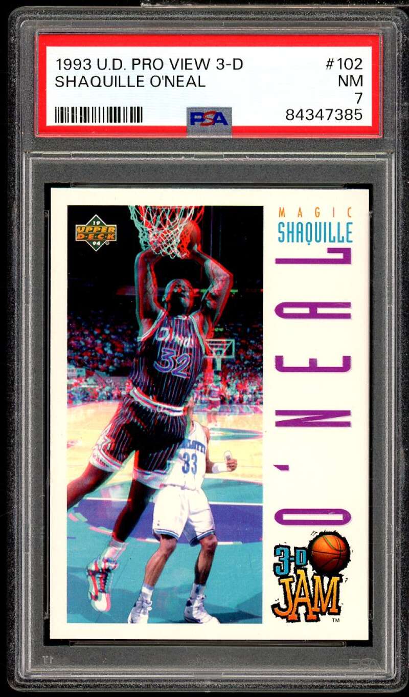 Shaquille O'Neal Card 1993-94 Upper Deck Pro View 3-D #102 PSA 7 Image 1