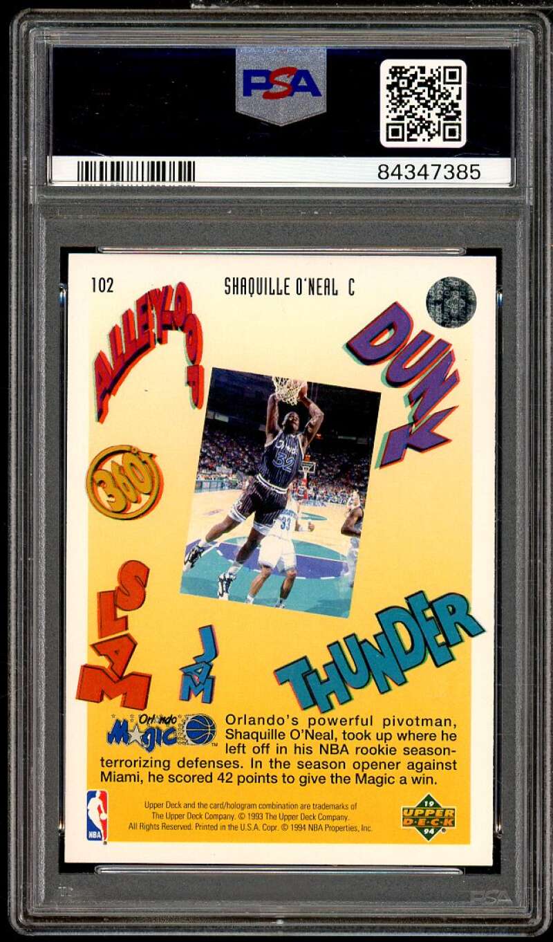 Shaquille O'Neal Card 1993-94 Upper Deck Pro View 3-D #102 PSA 7 Image 2