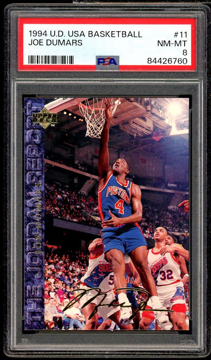 Joe Dumars Card 1994-95 Upper Deck USA #11 PSA 8 Image 1