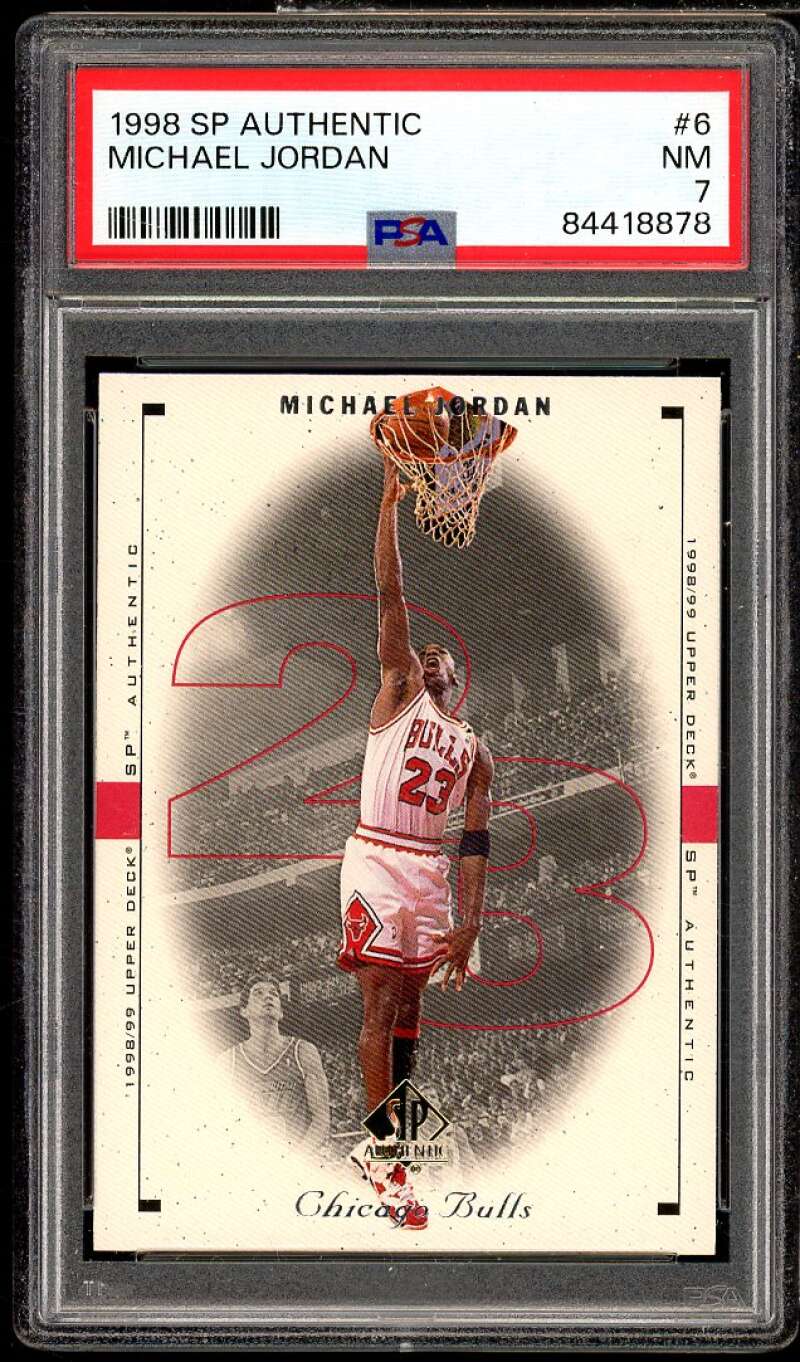 Michael Jordan Card 1998-99 SP Authentic #6 PSA 7 Image 1