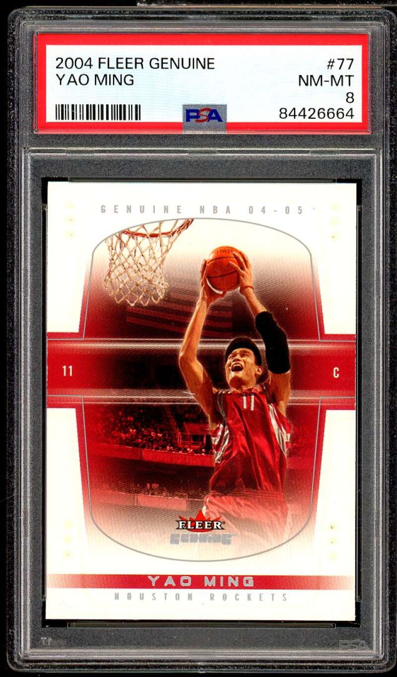 Yao Ming Card 2004-05 Fleer Genuine #77 PSA 8 Image 1