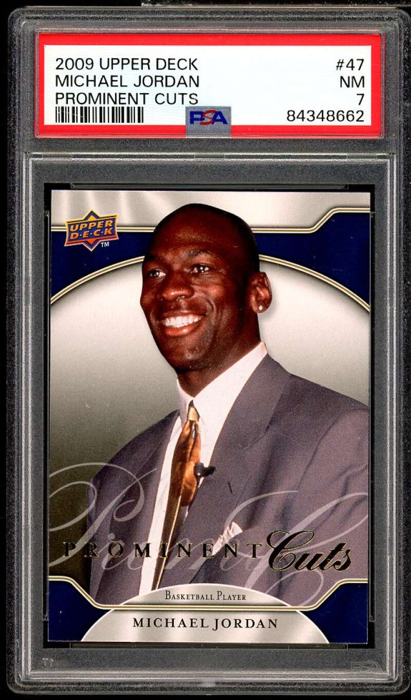 Michael Jordan Card 2009-10 Upper Deck Prominent Cuts #47 PSA 7 Image 1