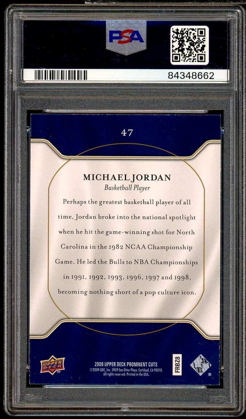 Michael Jordan Card 2009-10 Upper Deck Prominent Cuts #47 PSA 7 Image 2