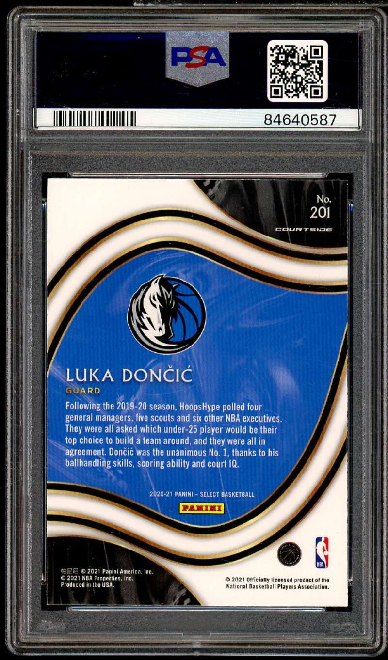 Luka Doncic Card 2020-21 Panini Select Blue Retail #201 PSA 8 Image 2