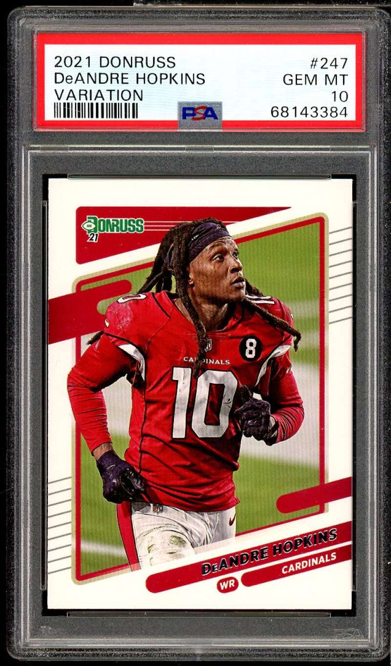 DeAndre Hopkins Card 2021 Donruss Variation #247 PSA 10 Image 1