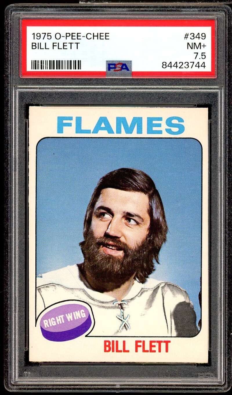 Bill Flett Card 1975-76 O-Pee-Chee #349 PSA 7.5 Image 1