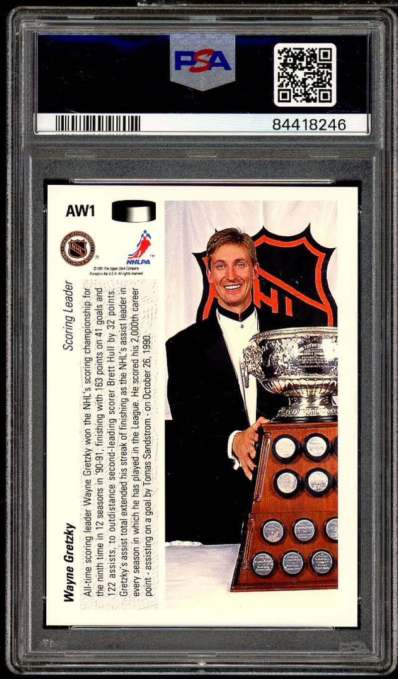 Wayne Gretzky Card 1991-92 Upper Deck Award Winner Holograms #AW1 PSA 6 Image 2