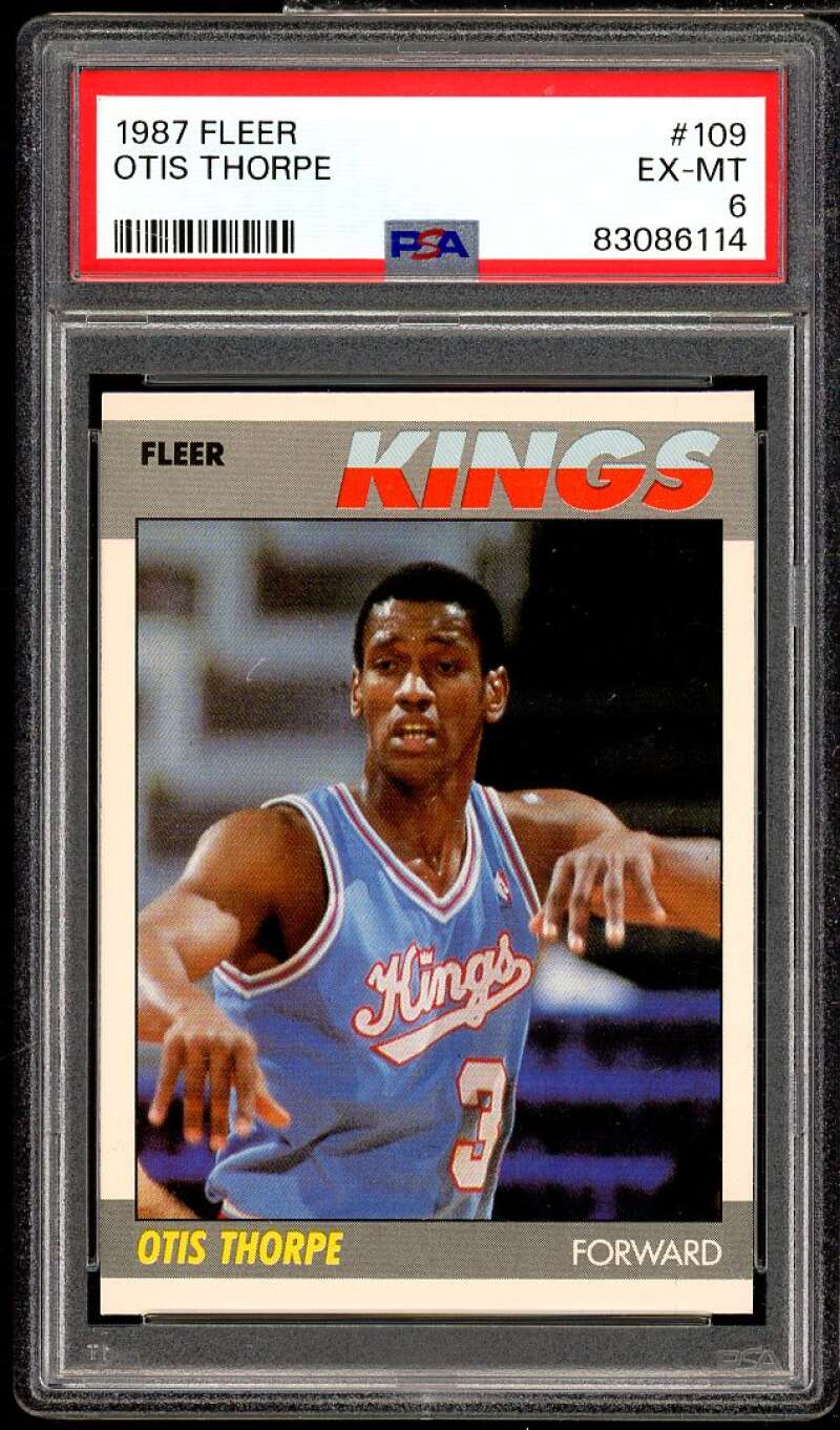 Otis Thorpe Rookie Card 1987-88 Fleer #109 PSA 6 Image 1