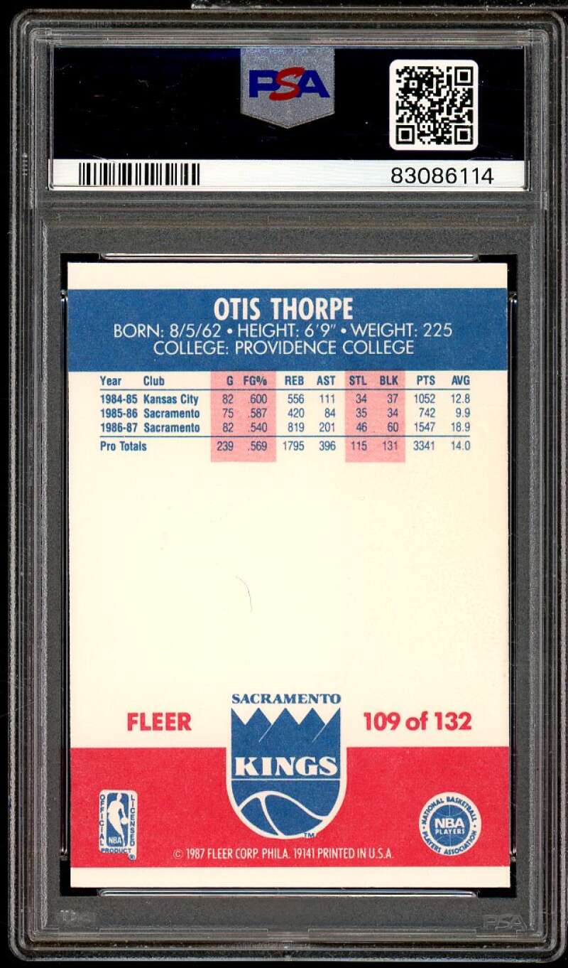 Otis Thorpe Rookie Card 1987-88 Fleer #109 PSA 6 Image 2