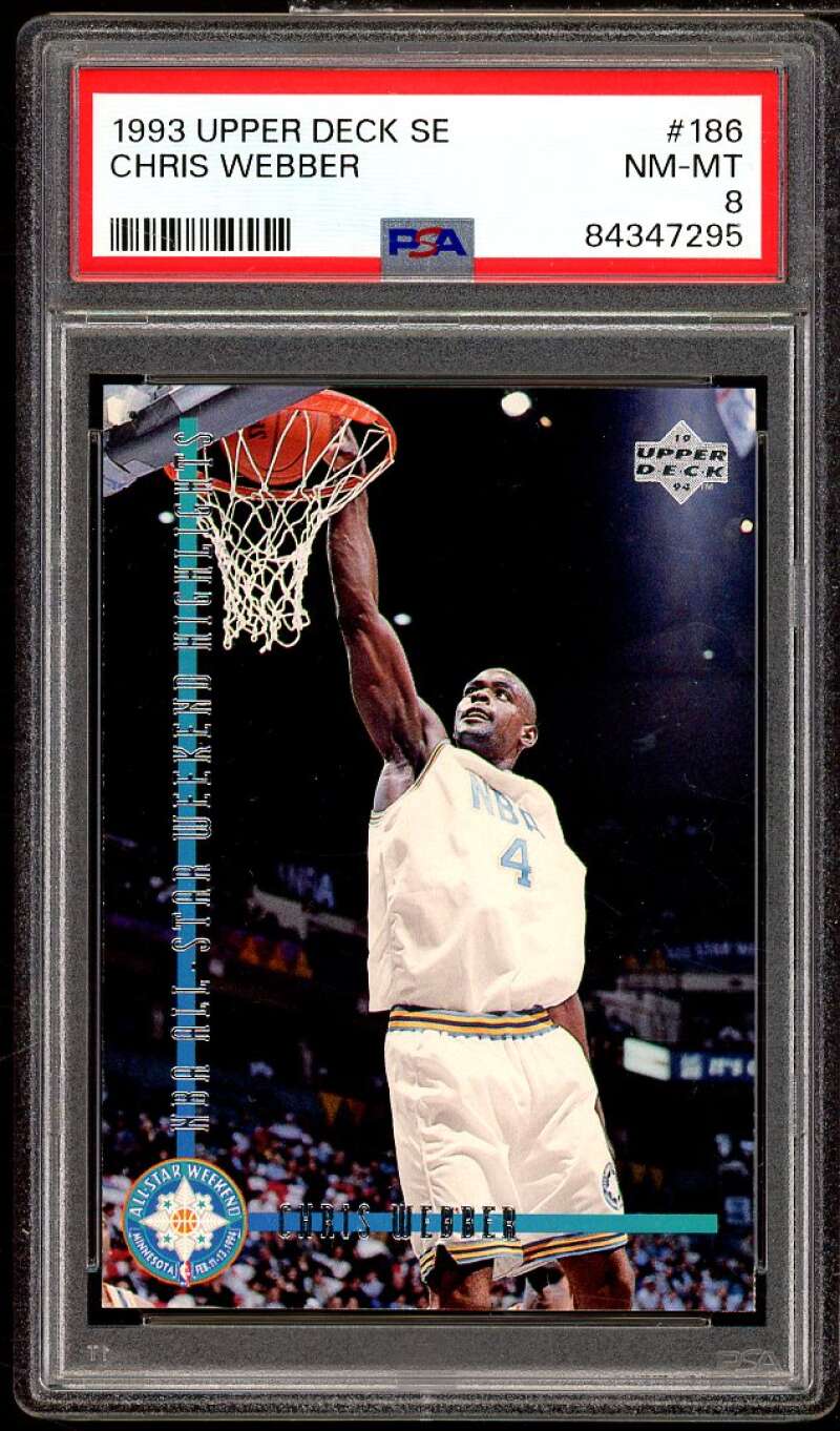 Chris Webber Rookie Card 1993-94 Upper Deck SE #186 PSA 8 Image 1