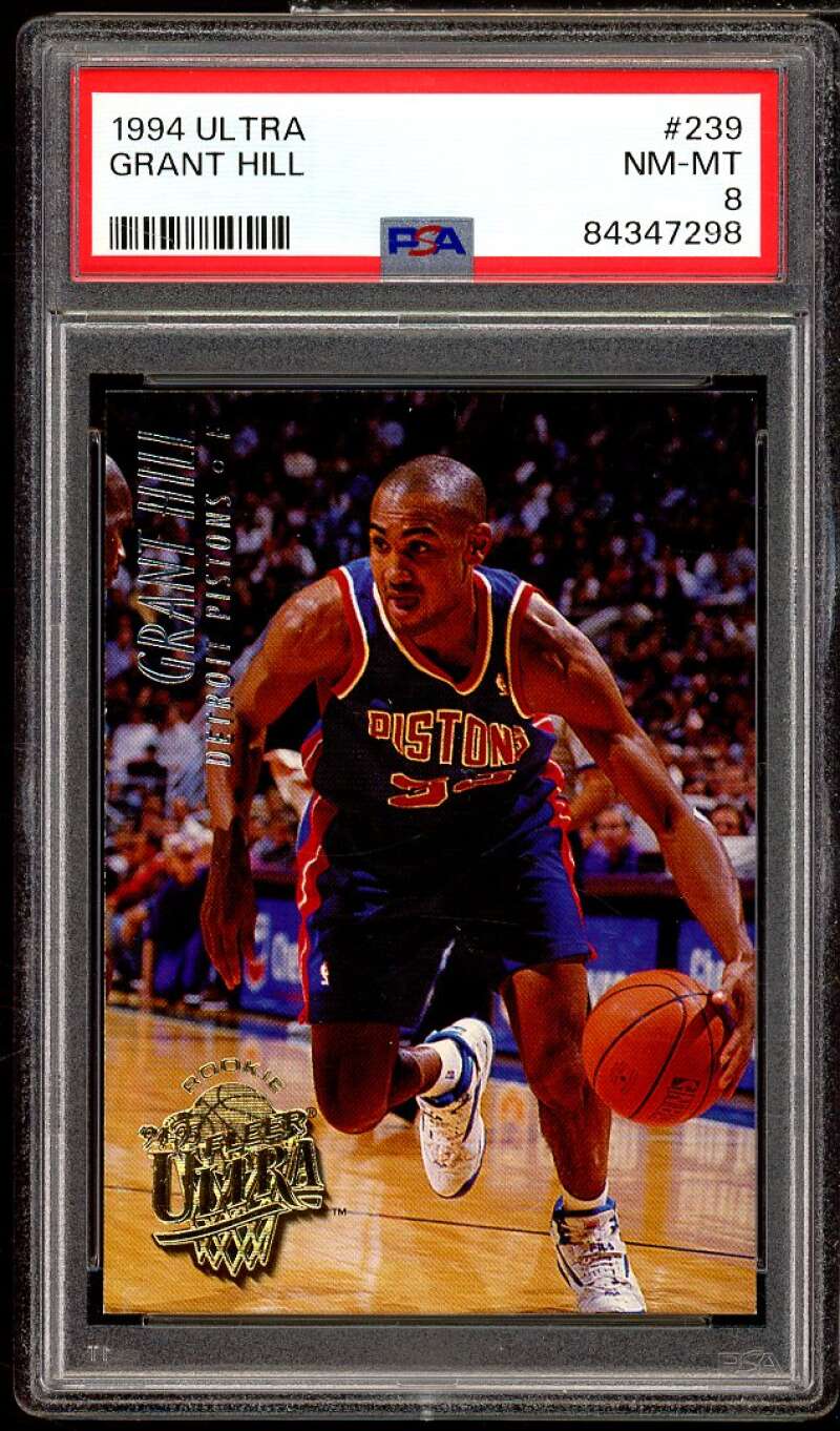 Grant Hill Rookie Card 1994-95 Ultra #239 PSA 8 Image 1