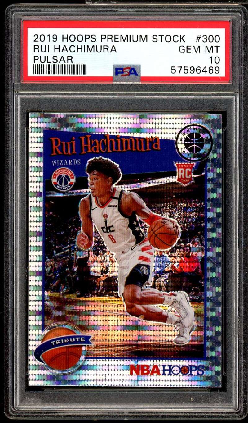 Rui Hachimura Rookie Card 2019-20 Hoops Premium Stock Pulsar #300 PSA 10 Image 1