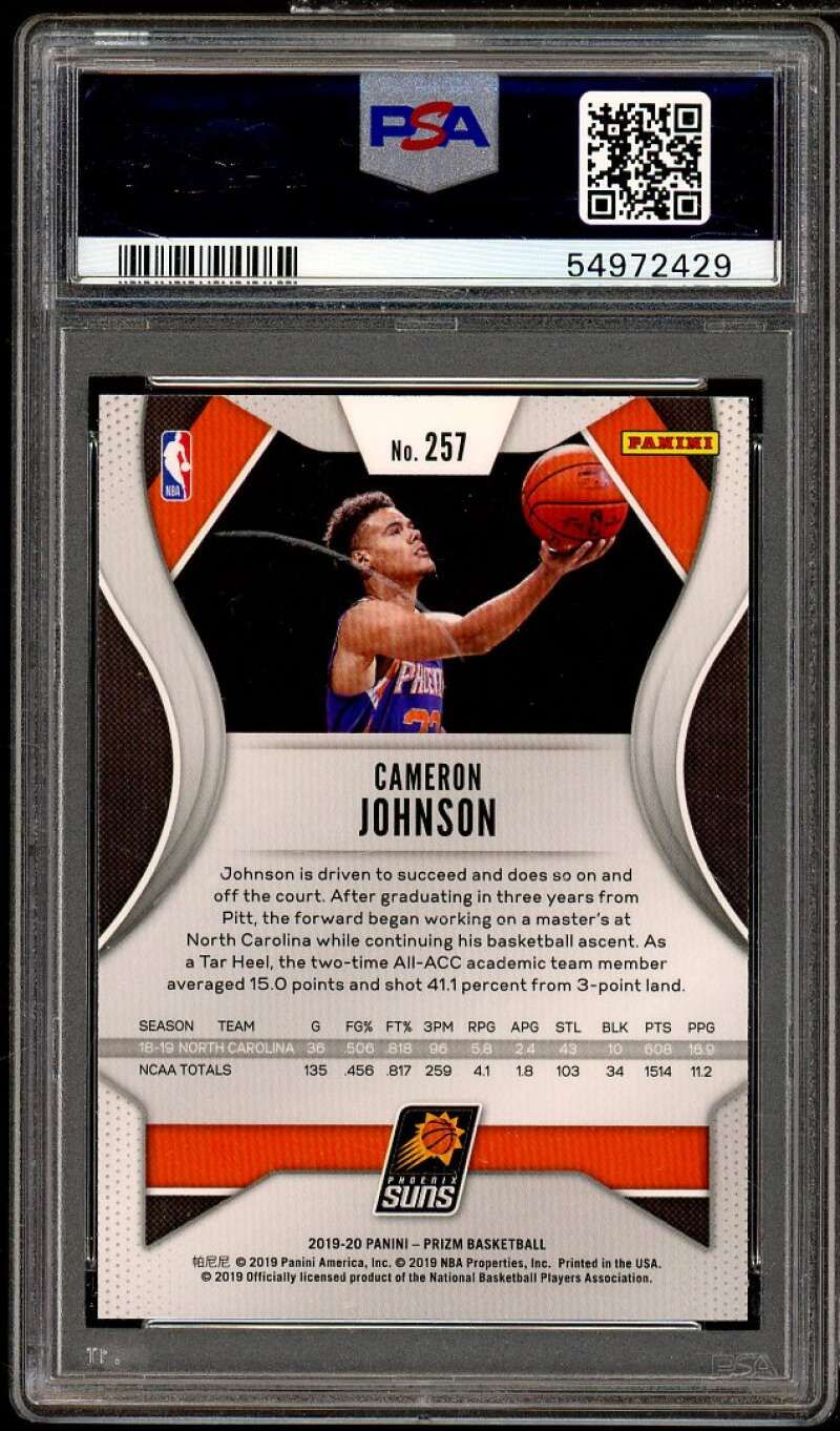 Cameron Johnson Rookie Card 2019-20 Panini Prizm #257 PSA 10 Image 2