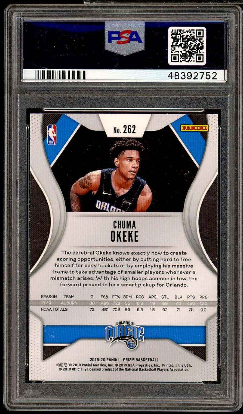 Chuma Okeke Rookie Card 2019-20 Panini Prizm #262 PSA 10 Image 2