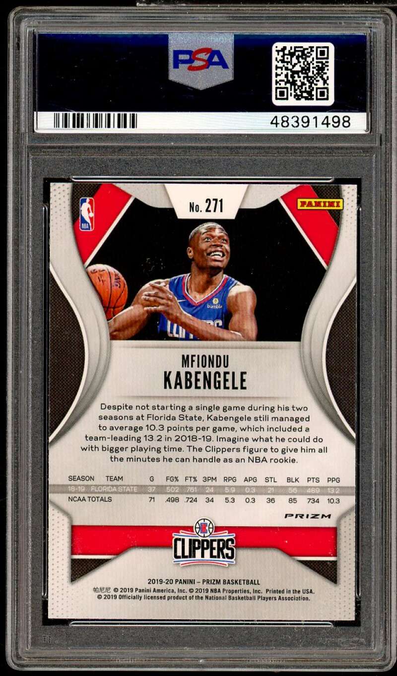 Mfiondu Kabengele Rookie Card 2019-20 Panini Prizm Silver Prizm #271 PSA 10 Image 2