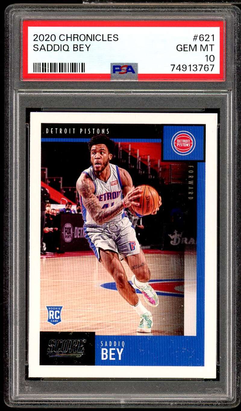 Saddiq Bey Rookie Card 2020-21 Chronicles #621 PSA 10 Image 1