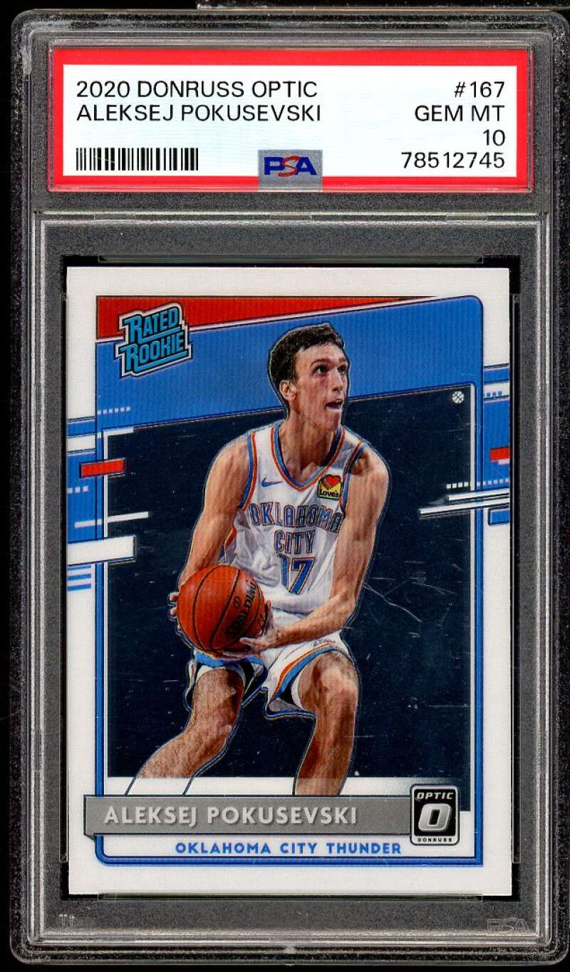 Aleksej Pokusevski Rookie Card 2020-21 Donruss Optic #167 PSA 10 Image 1