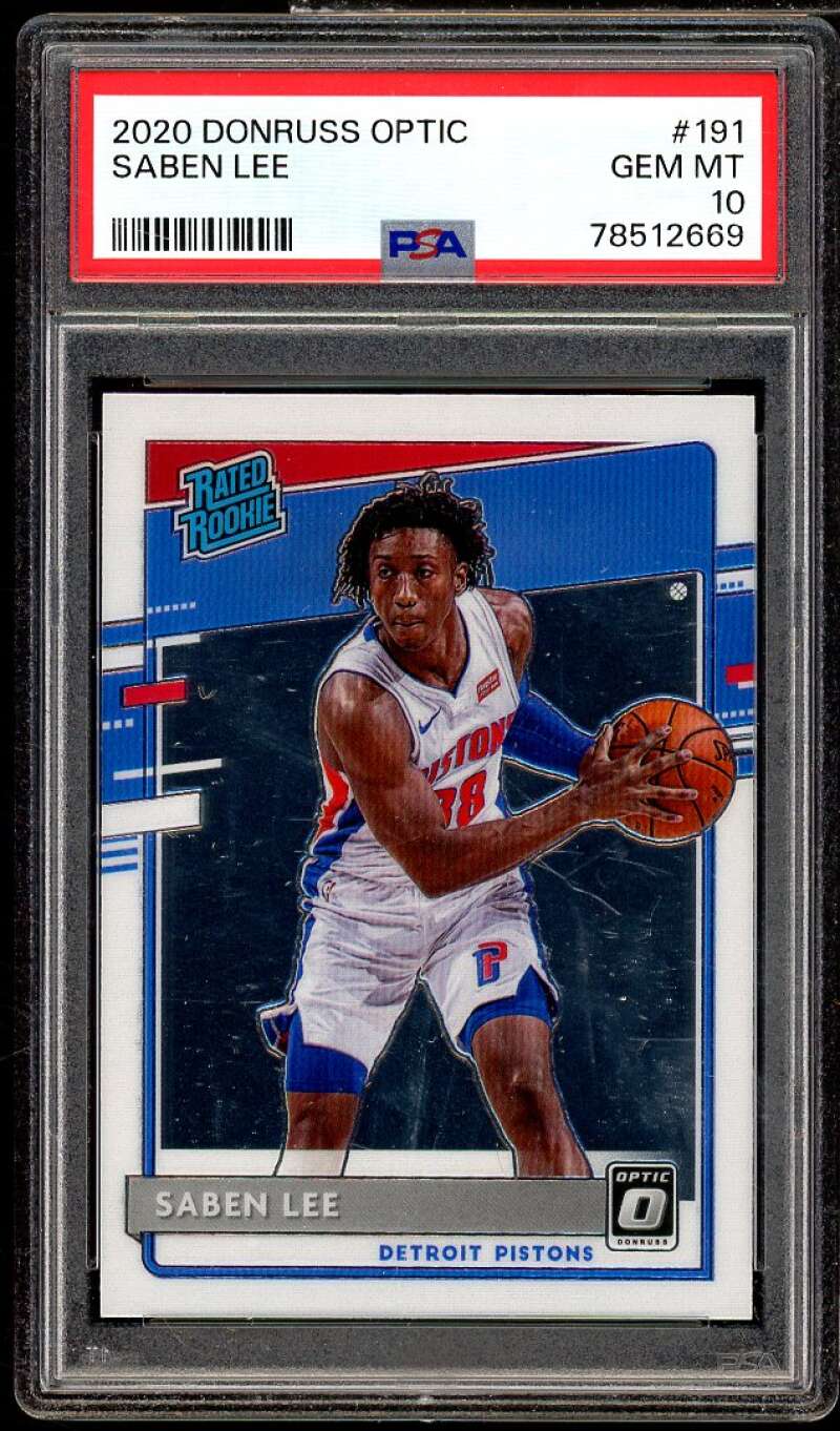 Saben Lee Rookie Card 2020-21 Donruss Optic #191 PSA 10 Image 1