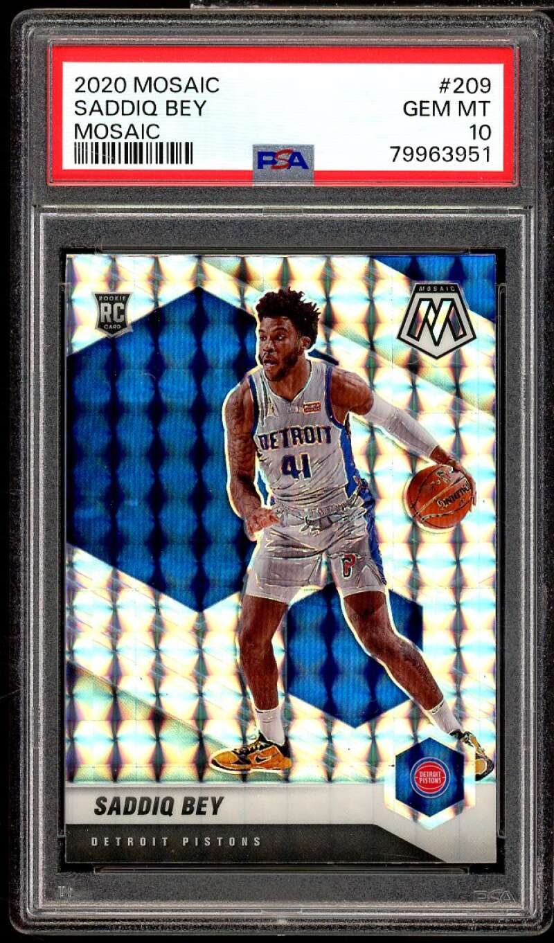 Saddiq Bey Rookie Card 2020-21 Mosaic Mosaic #209 PSA 10 Image 1