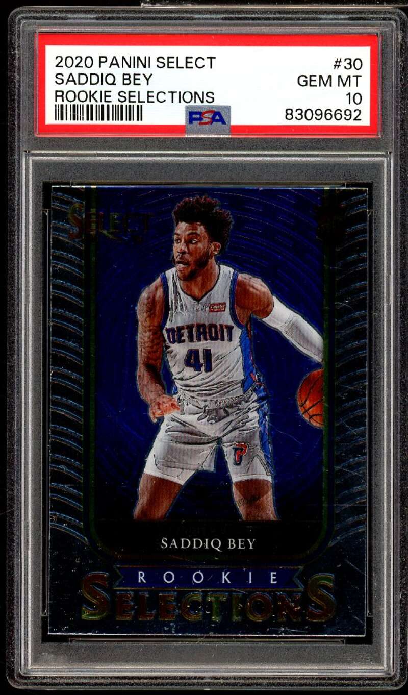 Saddiq Bey Rookie Card 2020-21 Panini Select Rookie Selections #30 PSA 10 Image 1