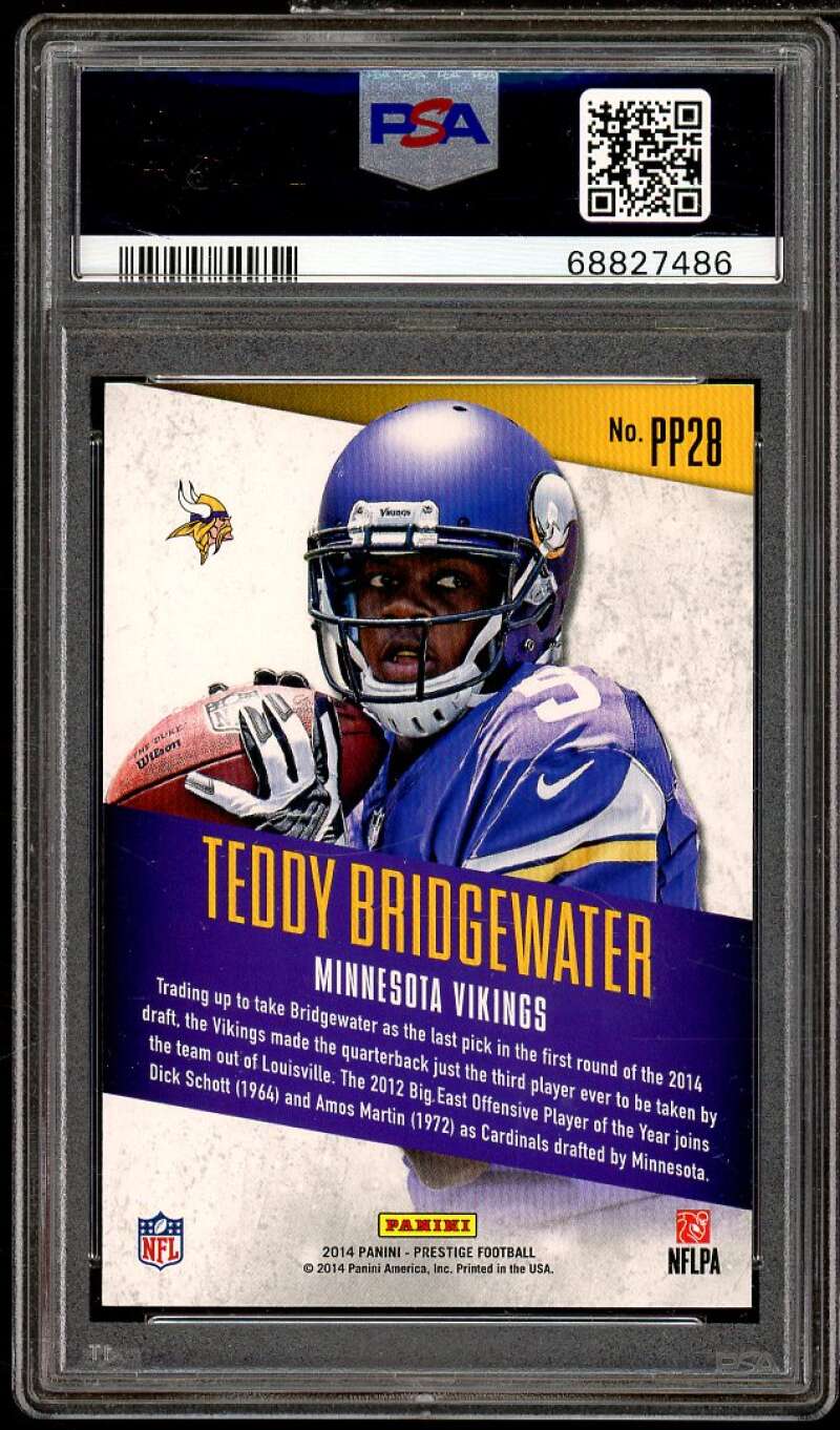 Teddy Bridgewater Rookie 2014 Panini Prestige Prestigious Picks #PP28 PSA 10 Image 2