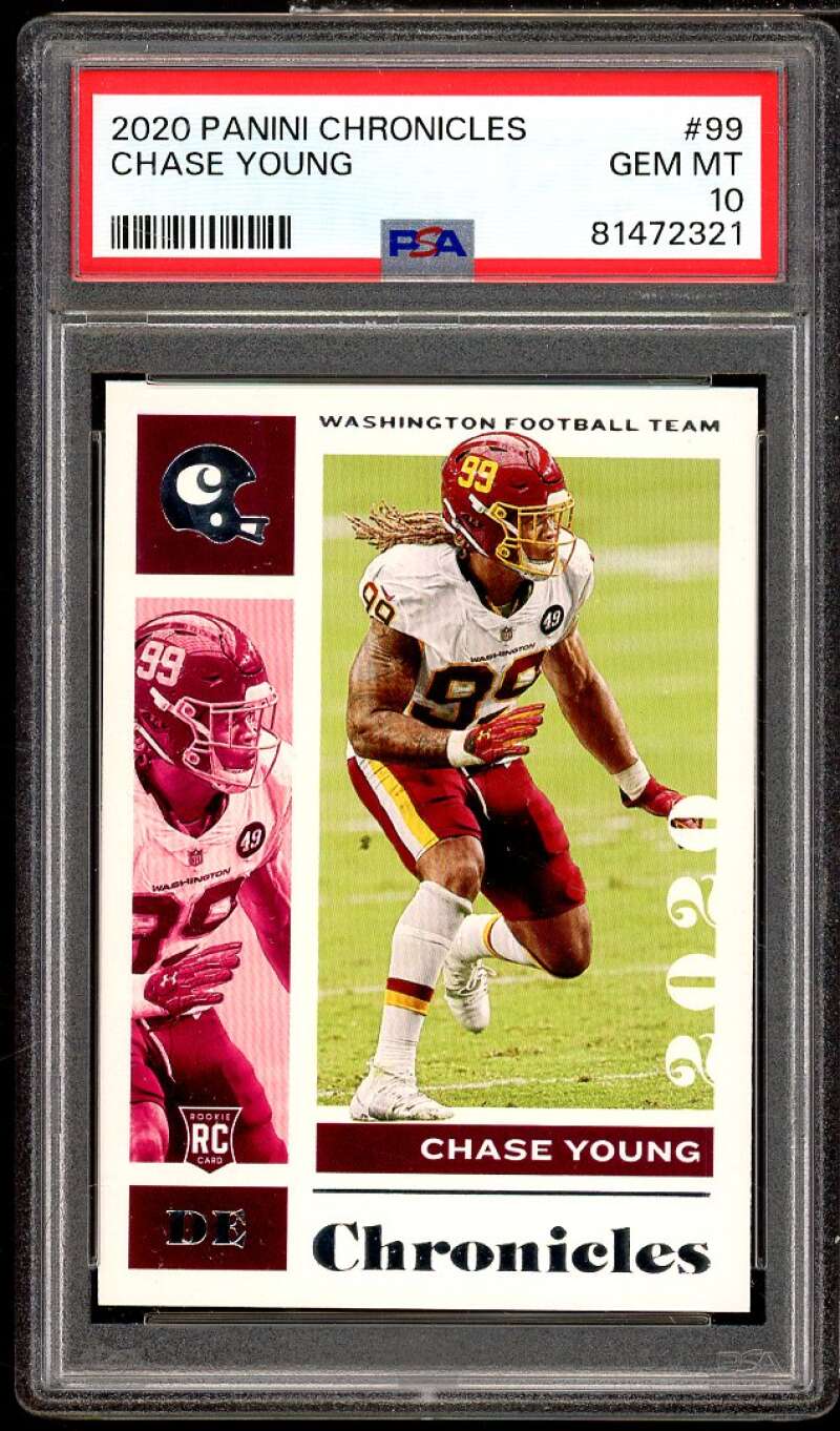 Chase Young Rookie Card 2020 Panini Chronicles #99 PSA 10 Image 1