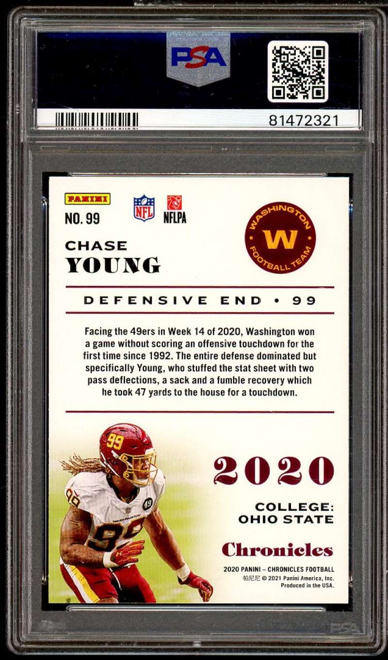 Chase Young Rookie Card 2020 Panini Chronicles #99 PSA 10 Image 2