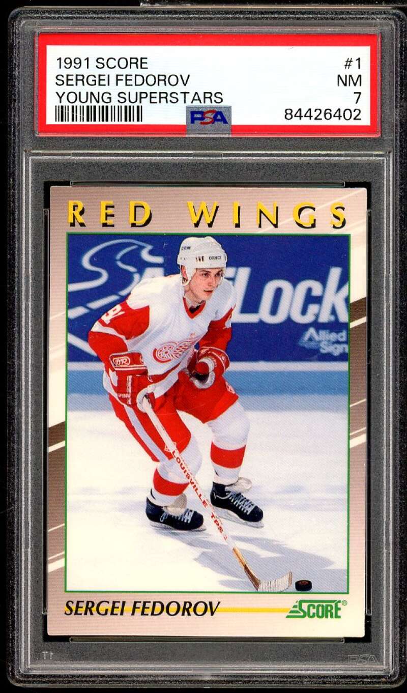 Sergei Fedorov Rookie Card 1991-92 Score Young Superstars #1 PSA 7 Image 1