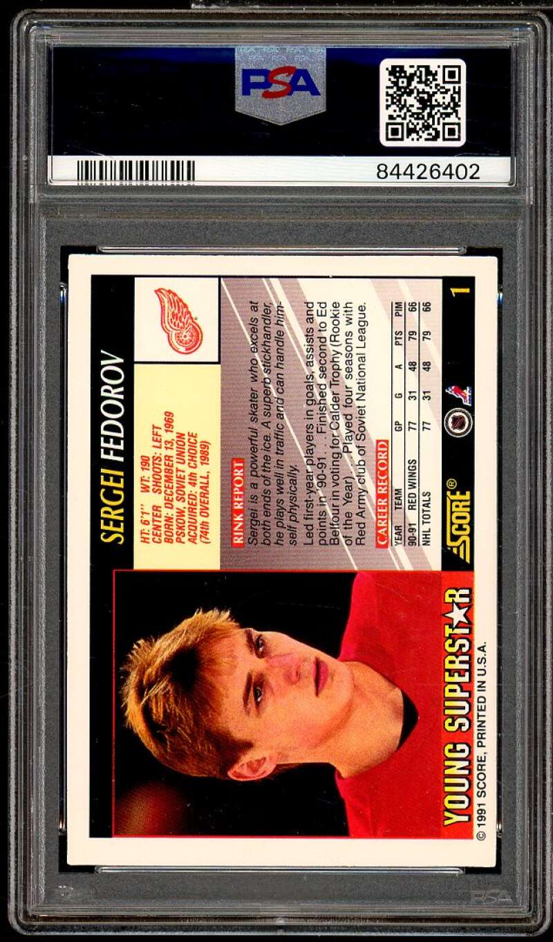 Sergei Fedorov Rookie Card 1991-92 Score Young Superstars #1 PSA 7 Image 2