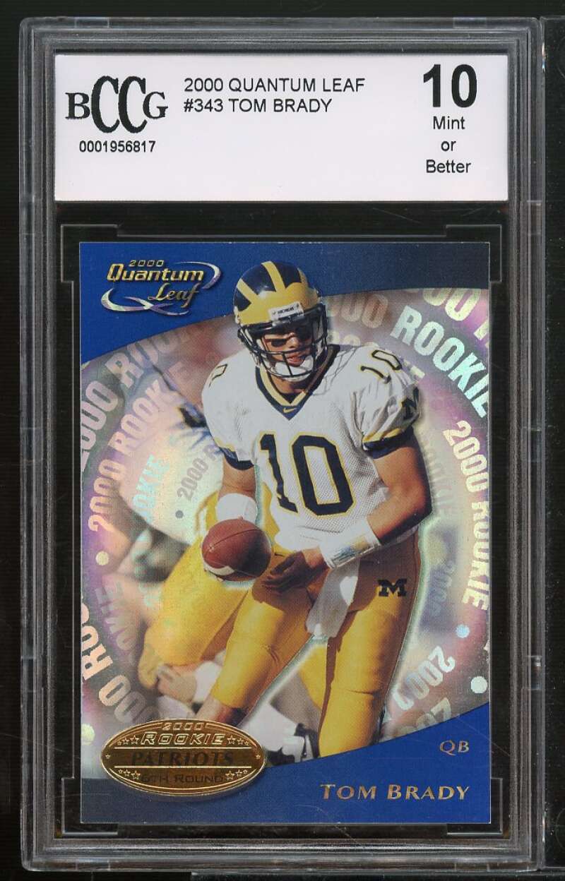 2000 Quantum Leaf #343 Tom Brady Rookie Card BGS BCCG 10 Mint+ Image 1