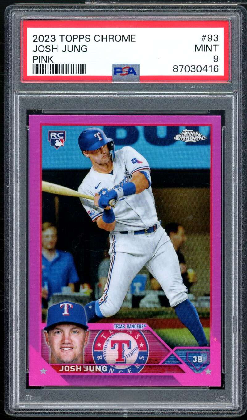 Josh Jung Rookie Card 2023 Topps Chrome Pink #94 PSA 9 Image 1