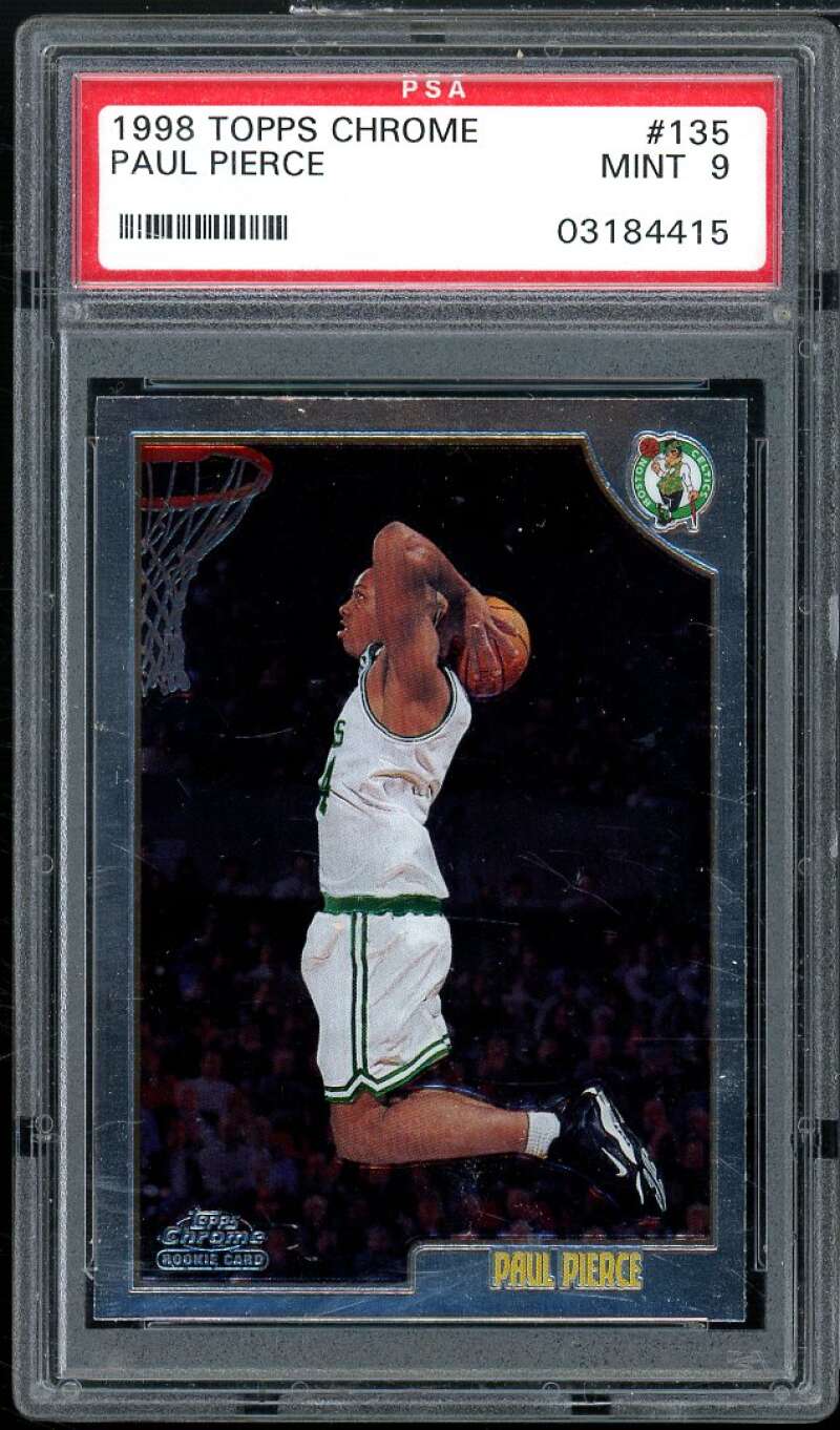 Paul Pierce Rookie Card 1998-99 Topps Chrome #135 PSA 9 Image 1