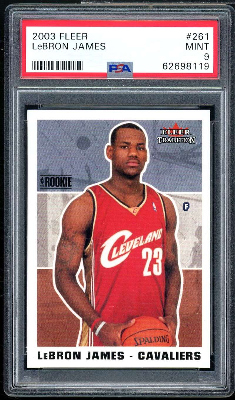 LeBron James Rookie Card 2003-04 Fleer Tradition #261 PSA 9 Image 1