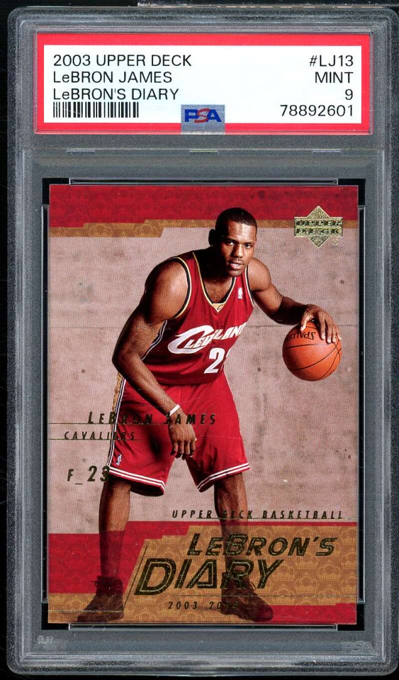 LeBron James Rookie Card 2003-04 Upper Deck LeBron's Diary #LJ13 PSA 9 Image 1